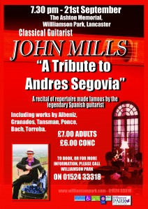 Promo Poster for John Mills guitar concert